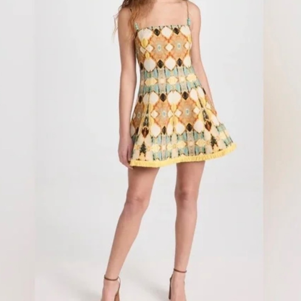 Christian Lacroix Linen Blend Mini Dress With Fringe Hem, Size XXS - Picture 7 of 16